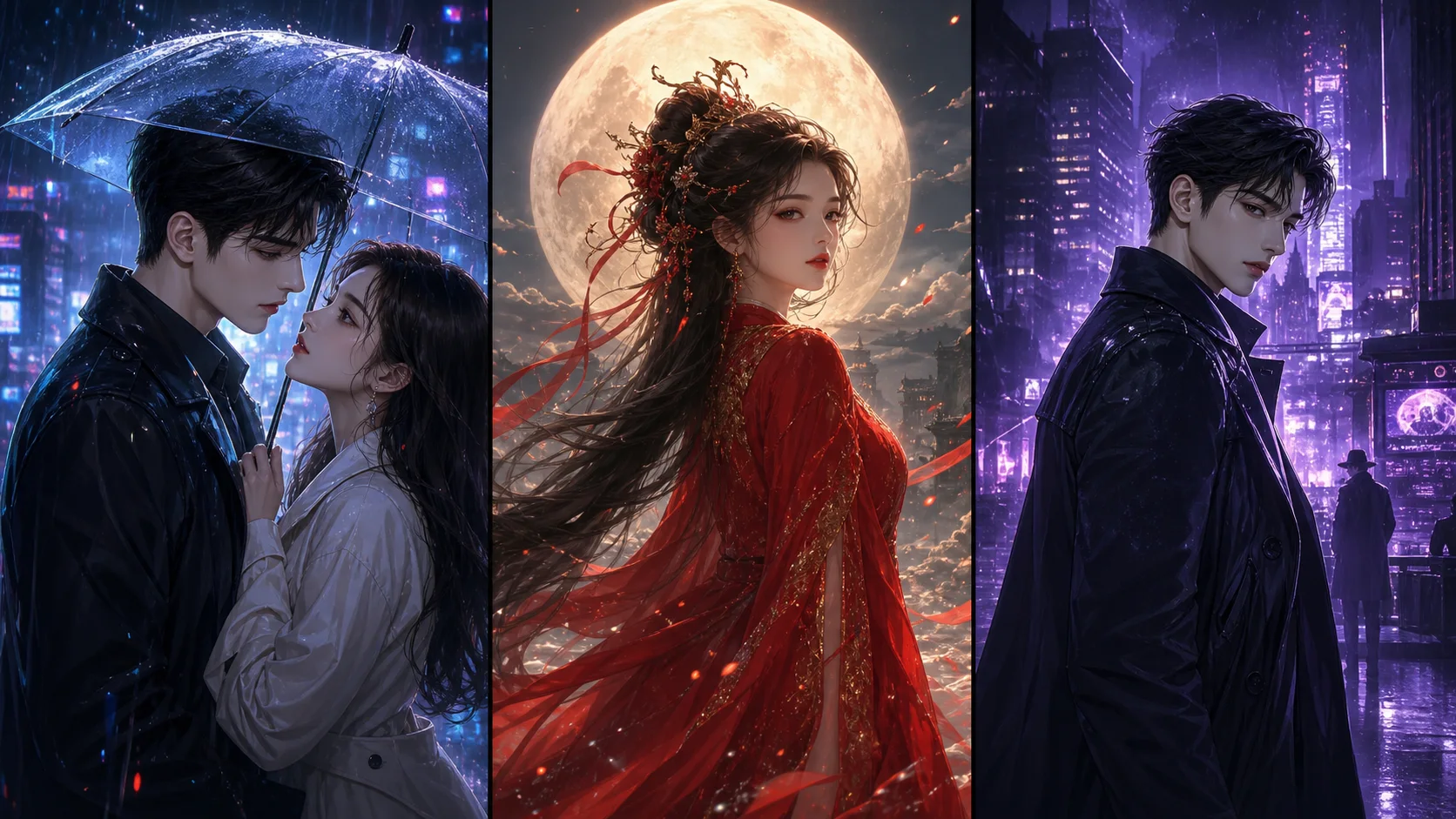 Original Monchi story worlds: urban romance, historical fantasy and futuristic mystery
